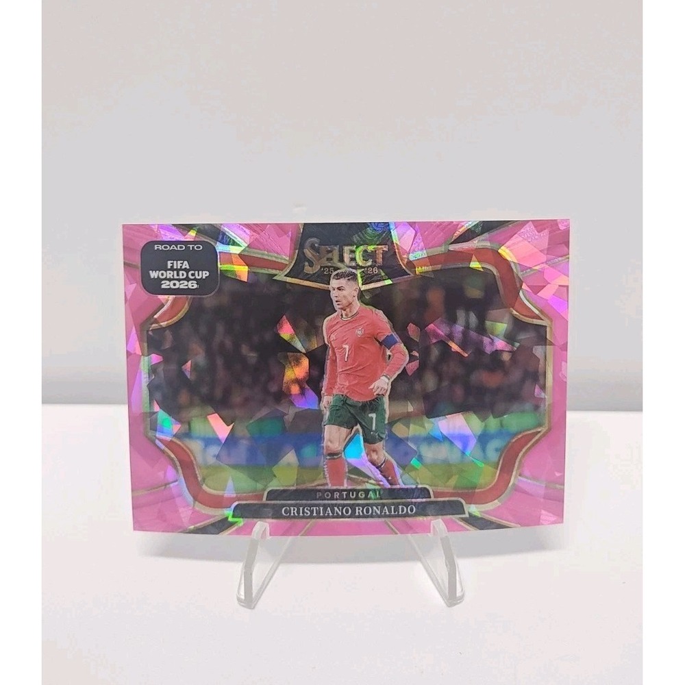 2025-26 Panini Select #207 Cristiano Ronaldo Field Level Pink Ice Soccer Card